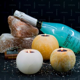 تصویر شمعدان سنگ نمک گوی 