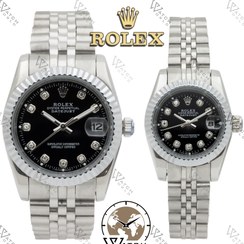 تصویر ست ساعت مچی عقربه ای رولکس دیت جاست با بند فلزی 