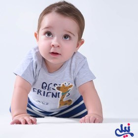 تصویر بلوز آستین کوتاه (تیشرت) نوزاد پسرانه طرح بست فرندز نیلی Nili Best Friends Nili Best Friends Baby Boy