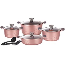 تصویر سرویس قابلمه 10 پارچه کاندید مدل اوشن _ دودی 10-piece pot service for ocean model smoked