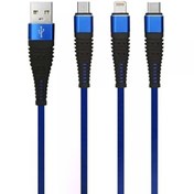 تصویر کابل شارژ USB-A به لایتنینگ و MicroUSB و USB-C تسکو مدل TC A33 