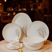 تصویر سرویس غذاخوری آرکوپال ۲۶ پارچه لب طلا درختی 