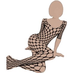 تصویر بادی زنانه فانتزی مدل L038 رنگ مشکی فاق باز 