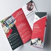 تصویر بروشور سه لت قرمز و مشکلیRed and Black Tri-fold Brochure Layout 