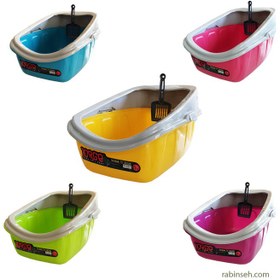 تصویر ظرف خاک لبه دار جورج با بیلچه Jorge Cat Litter Tray with Scope