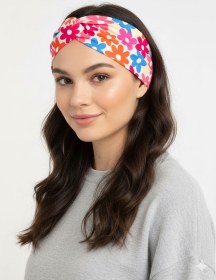 تصویر خرید هدبند دخترانه رنگین‌ گل 