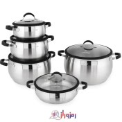 تصویر سرویس قابلمه استیل لایف اسمایل مدل LIFEP22-10 ظرفیت ۱۰ پارچه 