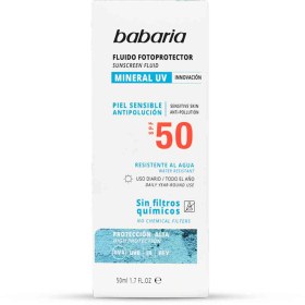 تصویر ضد آفتاب باباریا مدل مینرال SPF50 حجم 50ml 