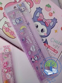 تصویر خط کش آکواریومی فانتزی ۲۰ سانتی متر طرح گربه و دختر 