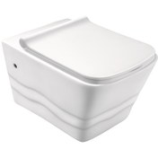 تصویر توالت فرنگی دیواری مدل موج چینی مینا 