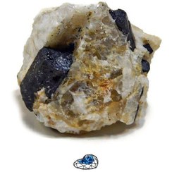 تصویر سنگ تورمالین شورل بر بستر موسکوویت نمونه استثنایی و اصل و معدنی S1252 
