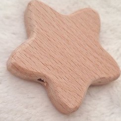 تصویر ستاره 5سانتیمتری چوب راش با سوراخ عمودی 