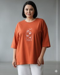 تصویر تیشرت سوپر لانگ زنانه طرح تُنگ پروانه کد 3006 