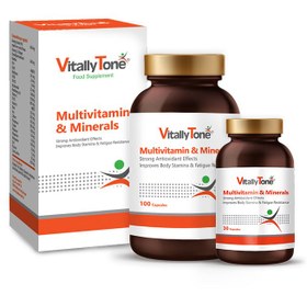 تصویر کپسول مولتی ویتامین ویتالی تون 100 عددی VitallyTone Multi Vitamin Mineral