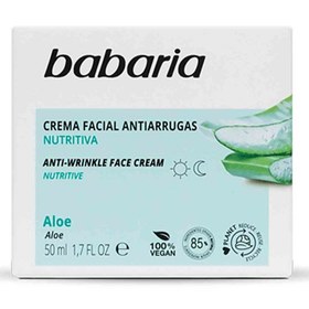 تصویر کرم ویتامینه و ضد چروک صورت آلوئه ورا باباریا Babaria Aloe Anti Wrinkle Face Cream 50ml