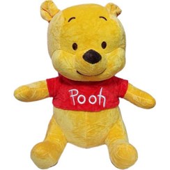 تصویر عروسک خرس پو لباس قرمز اورجینال Winnie the Pooh Plush Doll in Red Shirt