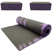 تصویر آجر یوگا کد Fox-5 مجموعه 2 عددی به همراه زیر انداز یوگا - چند رنگ 