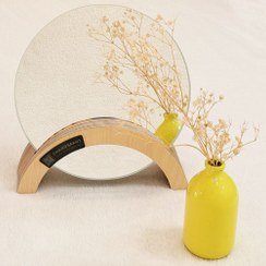 تصویر آینه با پایه چوبی طرح رنگین کمان 