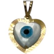 تصویر پلاک گردنبند طلا 18 عیار زنانه طرح چشم نظر و قلب مدل PSG31 