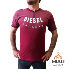تصویر تیشرت نیم زیپ طرح DIESEL رنگ قرمز 