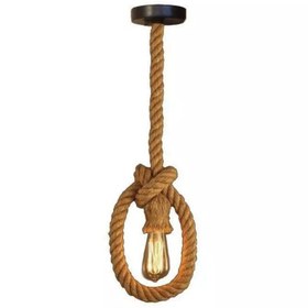 تصویر چراغ آویز مدل کنفی پایه E27 یک متری Hemp hanging lamp, E27 base, one meter long