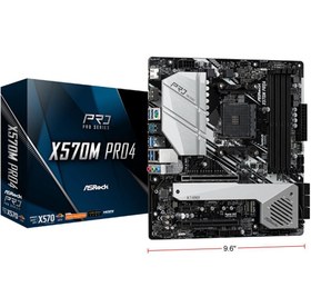 تصویر مادربرد ASRock X570M PRO4 ASRock X570M PRO4 AM4 AMD X570 SATA 6Gb/s Micro ATX AMD Motherboard