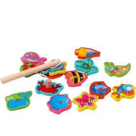 تصویر ماهیگیری چوبی جعبه فلزی 