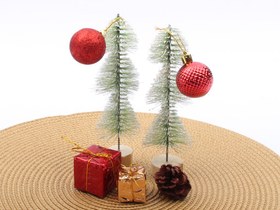 تصویر درخت مصنوعی کاج مینیاتوری کریسمس 