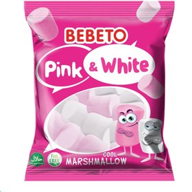 تصویر مارشمالو صورتی و سفید ببتو – 60 گرم BEBETO Pink & White 