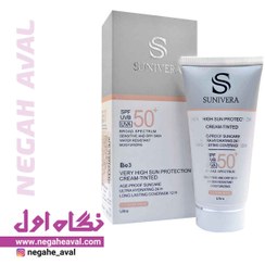 تصویر کرم ضدآفتاب پوست خشک و حساس SPF50 رز بژ سانیورا 