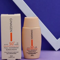 تصویر کرم ضدآفتاب رنگی 01 ژیناژن مناسب پوست خشک و نرمال 50ml 