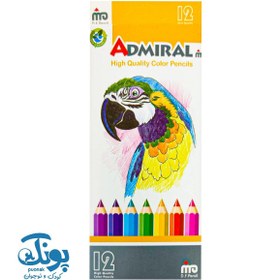 تصویر مداد رنگی ۱۲ رنگ آدمیرال جعبه مقوایی 
