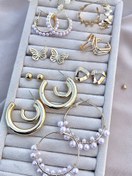 تصویر پک گوشواره ۹ جفتی طلایی 