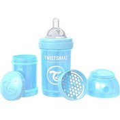 تصویر شیشه شیر تویست شیک 180 میل آبی صدفی Twistshake 