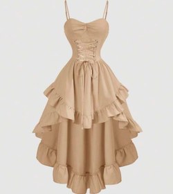 تصویر پیراهن زنانه کوتاه کروات ضربدری برند وینتیج 