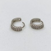 تصویر گوشواره زنانه حلقه ایی طرح دوازده نگین اتمی ژوپینگ مدل XUPING 3802 