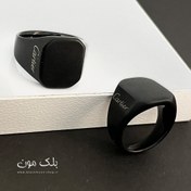 تصویر انگشتر مردانه کارتیر مشکی استیل 
