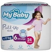 تصویر پوشک شورتی مای بیبی سایز 6 چهار بسته 24 عددی My Baby Pullup Baby Diaper size 6 pack of 24