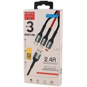 تصویر کابل 3 سر فست شارژ Leitu LD-49 2.4A 1m Leitu LD-49 2.4A 1m Fast Cable