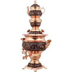 تصویر ست سماور و قوری الماس تراش 