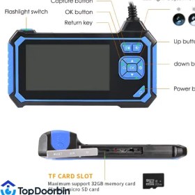 تصویر دوربین آندوسکوپی مانیتور دار مدل P30 سایز ۱۰ متر 