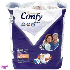 تصویر پوشک شورتی بزرگسال کانفی مدل پریمیوم سایز بزرگ بسته 7 عددی 