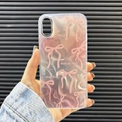 تصویر قاب آیفون X و XS دخترانه طرح دار فانتزی پاپیون درشت 