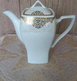 تصویر قوری سرویسی شارلوت تقدیس رزالین فیروزه Tea Pot Sharlot