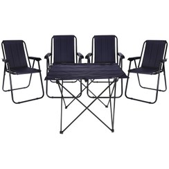 تصویر میز و صندلی تاشو سفری ۴ نفره مدل APD فوم دار ۹ فنره 