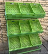 تصویر استند میوه ۹ سبدی چرخدار طرح آریا 