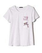 تصویر تی شرت زنانه نخی یقه گرد سفید Kiddy 