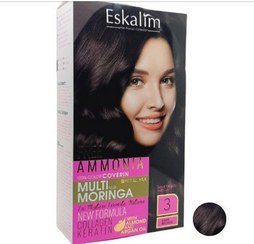 تصویر کیت رنگ مو اسکالیم سری collagen keratin شماره 3 حجم 100 میلی لیتر رنگ قهوه ای تیره Eskal