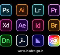 تصویر مجموعه آیکون های کمپانی ادوبی Adobe - پیکاوب 