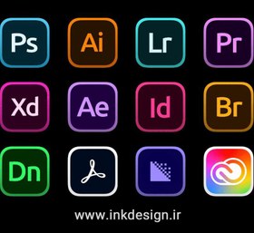 تصویر مجموعه آیکون های کمپانی ادوبی Adobe - پیکاوب 